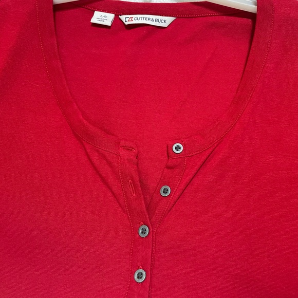 NWOT Cutter and Buck Red Ladies Keep You Warm Henley Style Shirt Size La… - Picture 2 of 9